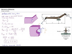 Lec 4, Prob5 Shear stress and bearing stress in a bell crank