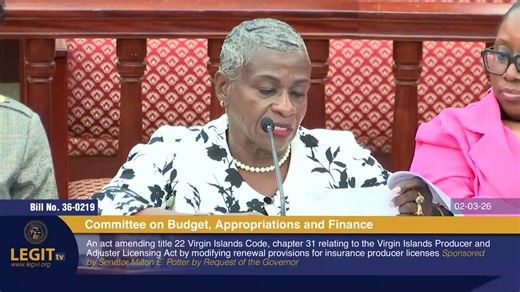 02-03-2026 Committee on Budget, Appropriations and Finance | U.S. Virgin Islands Legislature