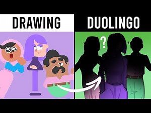 Drawing Duolingo Characters in MY OWN STYLE!