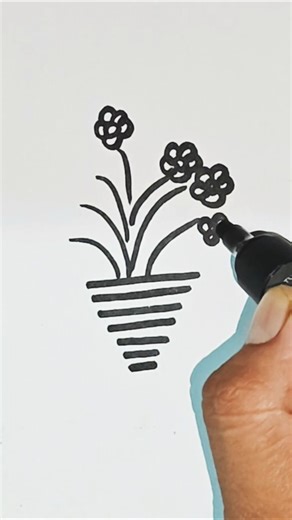 Mini flower pot #shorts #miniflower #drawing #easydrawing #viral #flower #love