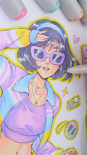 watch the full video to discover easy alcohol marker tips & tricks I use all the time! 💖 #drawing