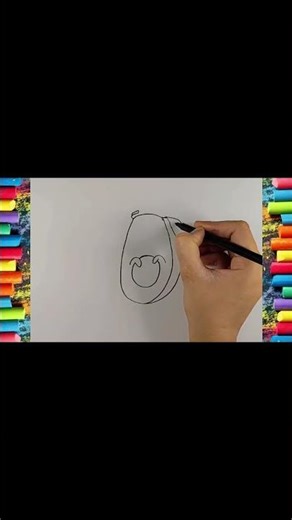 How to draw an ADORABLE avocado character #howtodraw #art #shorts