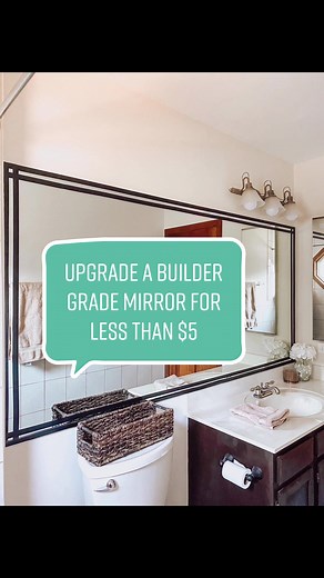 Upgrade Builder Grade Mirror with Electrical Tape for Less Than $5!