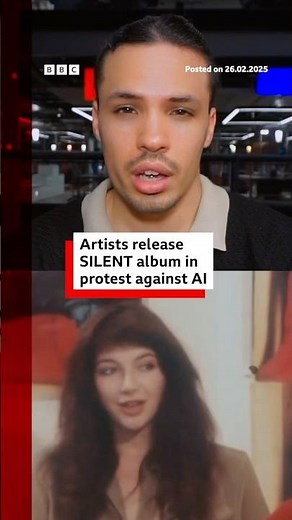 Artists have released a silent album in protest against AI using their work. #AI #BBCNews