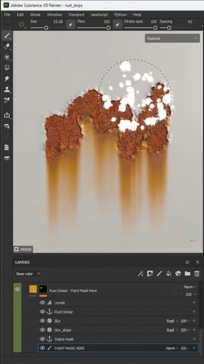 Substance 3D Painter Rust Effect with Smart Materials
