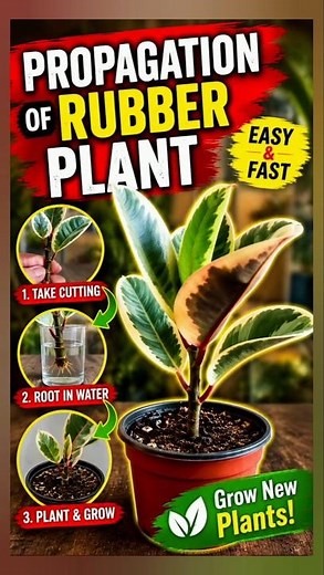 Propagation of Rubber Plant | Easy Rubber Plant Cutting Method | Ficus Elastica Propagation#shorts
