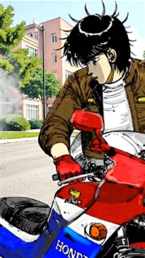 バリバリ伝説オマージュアニメ ホンダNS400でS工大裏山トライアルに挑む。 #バリバリ伝説 #motogp