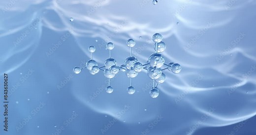 Valproate rotating molecular structure, 3d model of molecule, valproic acid, looped video