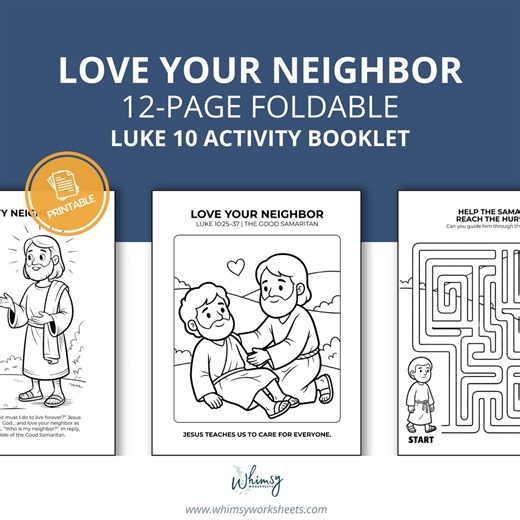 Love Your Neighbor Mini Coloring Booklet | Good Samaritan Bible Activity | Luke 10 Sunday School Printable - Etsy