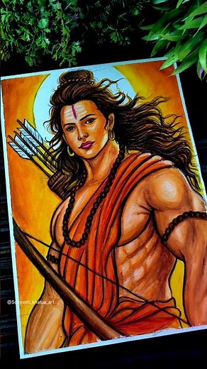 Lord Ram Ji Drawing Colour❤ ✍️,Ram Navami Drawing #shorts #lordram #shreeram #drawing #animestyle