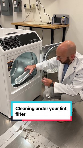 Once a year, Speed Queen® recommends vacuuming underneath your lint filter. #speedqueenlaundry #joeltheengineer #laundrytok #laundryadvice #howto #homeappliances #maintenance