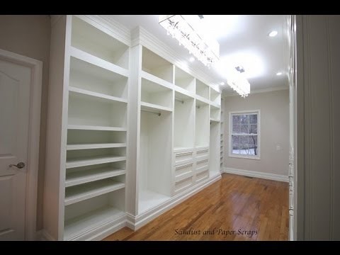 Building built-in wardrobe cabinets in walk-in master closet