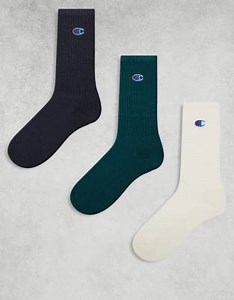 Champion 3 pack crew socks in multi   | ASOS