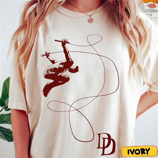 Marvel Daredevil Matt Murdock T-shirt, Minimalist DD Leap Design, Billy Club Action Tee, Hell’s Kitchen Hero Shirt, MCU Fan Gift - Etsy