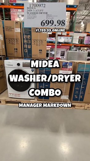 Manager Markdown Alert! Midea Combo Washer/Dryer At Costco 🇨🇦! $699.98 looks like an amazing deal for a ventless washer/dryer combo. Costco.ca sells it for $1,200 😲. Wow. Spotted at Costco North Oshawa (Windfields). #costcocanada #costcomarkhameast #Costco #Costcohaul #MrCME #CostcoFinds #Costcoclearance #costcodeals