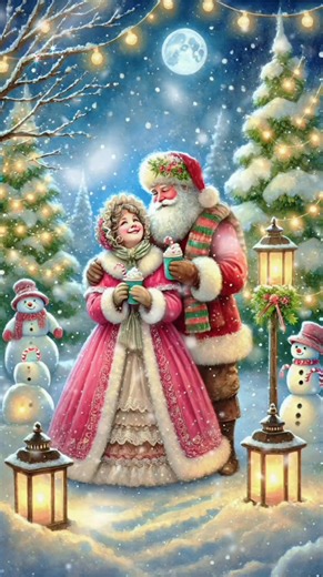 Santa Claus and Mrs Claus enjoying cozy moment together in a winter wonderland #santaclaus #fblifestyle #christmasdecor #merrychristmas #reel | Madhu Vind