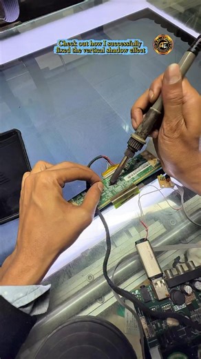 Alamin Elc on Instagram: "Check out how I successfully fixed the vertical shadow effect. After careful troubleshooting and step-by-step adjustments, the display is now working perfectly. Hopefully this helps others facing the same issue. #lifestyle #LedTV #repair #display"