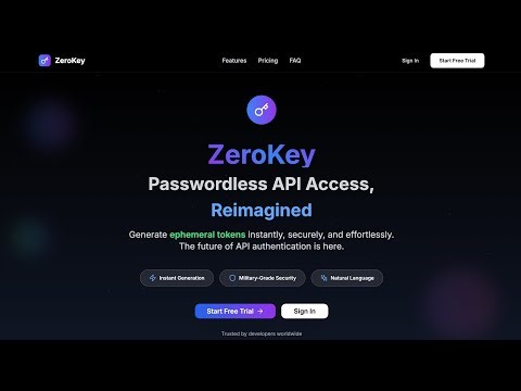 ZeroKey — API Key Management Made Simple, Secure, and Conversational