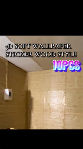3D Soft Wallpaper Sticker Wood style. From rough na wall into aesthetic wall. Sobrang ganda and sympre napaka ganda din ng quality. Kahit gaano pa karough ng wall madikit madikit padin mga dear. #softwallpaperstickerwoodstyle
