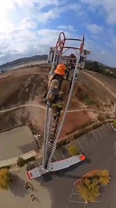 Best Views from the Tip It’s a good feeling climbing to the top of the 100 foot main ladder…get up there, strap in, take a deep breath and enjoy the views :) Your swinging in the wind a little, there’s nothing like it! . . Shout out to @lavernefirefighters3624 . . . #fireman_323 . . . . . . . #skies #ladder #firefighter #views | Fireman323