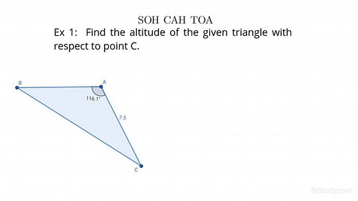 How to Find Altitudes of Triangles Given a Diagram & Some Angle Information | Geometry | Study.com