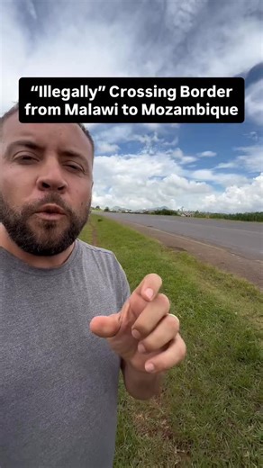 Crossing from Malawi 🇲🇼 into Mozambique 🇲🇿 This Malawian highway runs right along the border and people can freely cross back and forth. Residents are able to get passports in their country of origin and ID cards to move freely in the other one. While you can easily cross if you want to go further into the country, you need to pass one of the border check points along the road. There are Malawian businesses on one side and Mozambican businesses on the others. Sometimes even Malawian business
