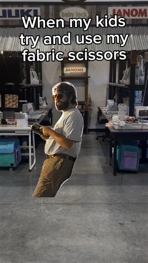 Using my fabric scissors is basically like starting a fight #fabric #quiltmom #sewing | Fabric Bash