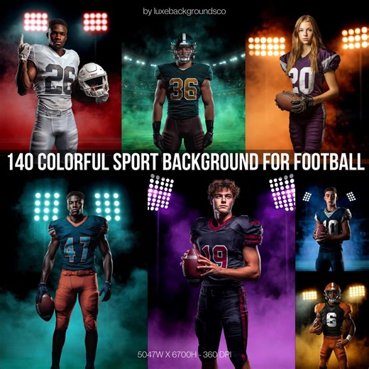 140 Colorful American Football Background Banner for Team Photos, Friday Night Lights Sport Poster, Soccer Style Backdrop Art - Etsy