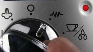 Espresso Machine Switching Off and On While Making Coffee Close Up