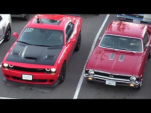Old vs New Muscle Cars Drag Racing,Dodge Demon,Hellcat,Charger 69' and more