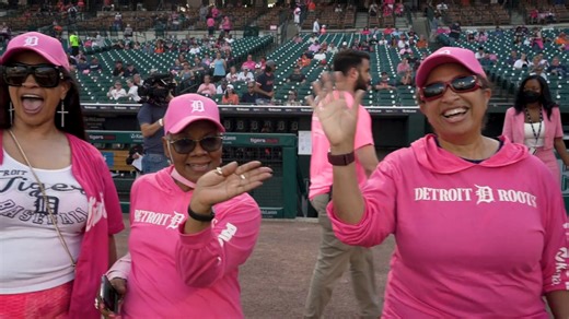 Barbara Ann Karmanos Institute’s 10th Annual Pink Out the Park event was a successful hit out of the ballpark. Under the bright lights of Comerica Park, hundreds of breast cancer survivors decked out in pink took to the baseball diamond to be recognized in a special pre-game ceremony. https://bit.ly/3G9KTO4 #YourBestChance | Barbara Ann Karmanos Cancer Institute