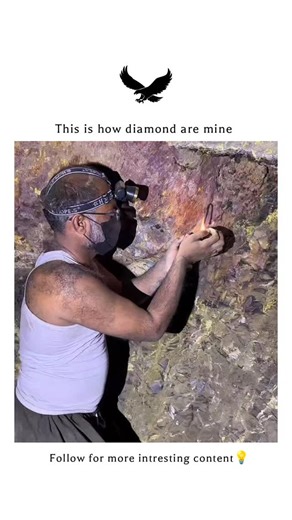 house of info 💫 on Instagram: "Diamonds are mined through a carefully planned and labor-intensive process that begins deep beneath the Earth’s surface. The video shows how miners first identify diamond-rich areas using geological surveys, satellite data, and test drilling. Once a suitable site is found, large-scale excavation begins. In open-pit mining, massive machines remove layers of soil and rock to reach kimberlite, the volcanic rock that contains diamonds. The extracted material is transp