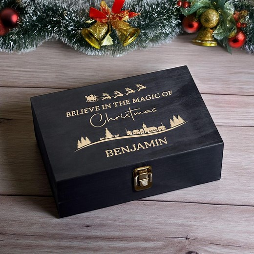 Custom Christmas Eve Box for Kids, Personalized Wooden Christmas Box, Xmas Eve Gift Box, Christmas Eve Chest for Children, Holiday Keepsake - Etsy