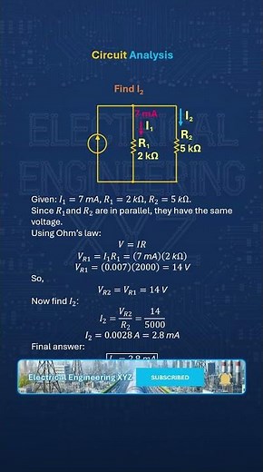 For 2k and 5k Resistors in parallel, if 2k resitor has 7 mA flowing through it whats source current
