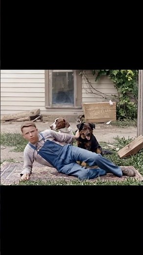 Watch this Indiana farmyard portrait transform from black and white into living color.