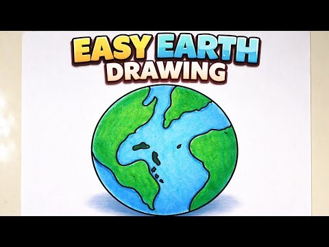 🌍 Amazing Earth Drawing | Easy Step-by-Step Planet Art Tutorial