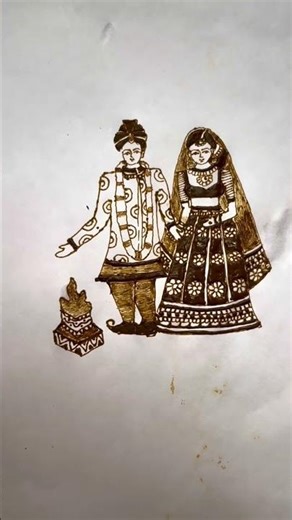 Groom bride figures 🍃#mehndi #love #hennamagic #bridlemehndidesigns #artwork