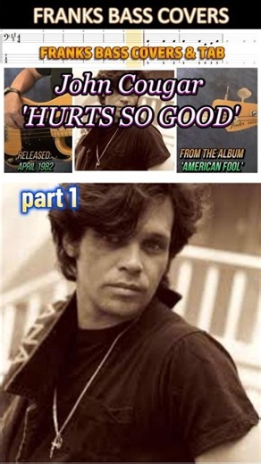 HURTS SO GOOD - JOHN COUGAR | FRANKS BASS COVERS #shorts2026new p1