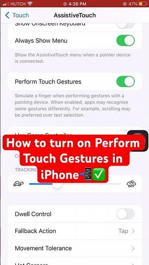 How to turn on Perform Touch Gestures in iPhone📲✅ #iphone #perform #gestures #tipsandtricks