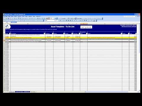 Free Excel Template - To Do List