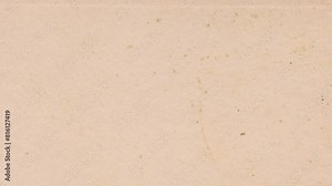 Vintage paper texture 4K stop motion video. Aged old page overlay effect background loop animation. Kraft paper texture with stains, grain, dust particles. Empty abstract animated backdrop