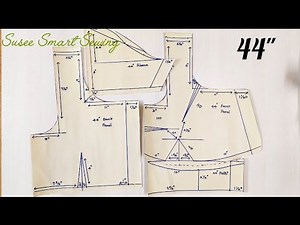 👉 44" Size 3 Dart Blouse Pattern Drafting & Cutting | Easy Method for Beginners