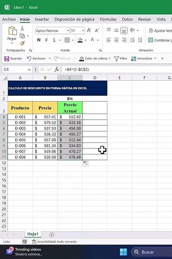 Quick Discount Calculator in Excel