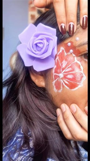 DIY flower makeup#shorts #makeuphacks #faceart #diy