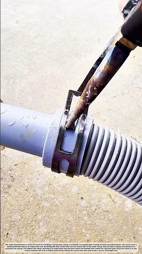 Genius Fork Hack for Spring Hose Clamps #job #tools #skills #tips #viral #interesting