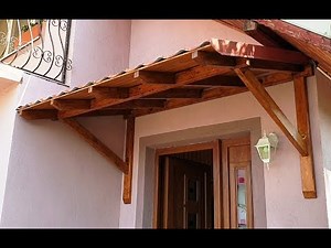 Big beautiful door canopy made of 45x95x2400mm beams