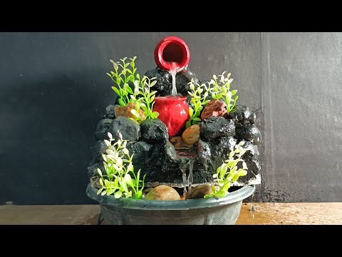 Diy miniature water fountain using cement pvc pipe craft idea 💡