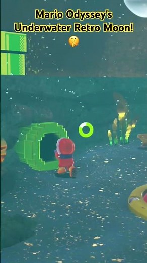Mario Odyssey's Underwater Retro Moon! 🤫 #shorts #gaming #supermarioodyssey #nintendo #gamingclips