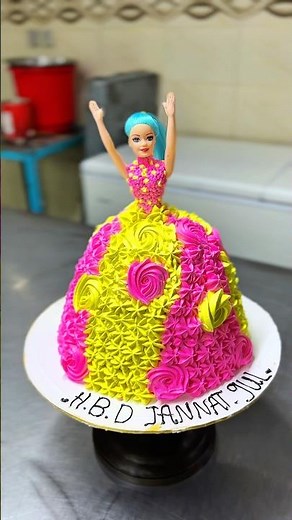 Magical Barbie Doll Cake Tutorial 🌟 #barbiedollcakemaking #shorts