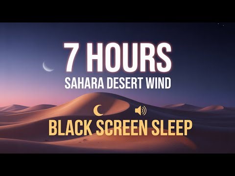 7 HOURS Sahara Desert Wind Sounds for Deep Sleep | BLACK SCREEN | Sand Dunes White Noise | No Ads